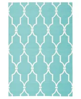 Long Street Looms Backyard BAC087 Aqua 5'3" x 7'5" Outdoor Area Rug