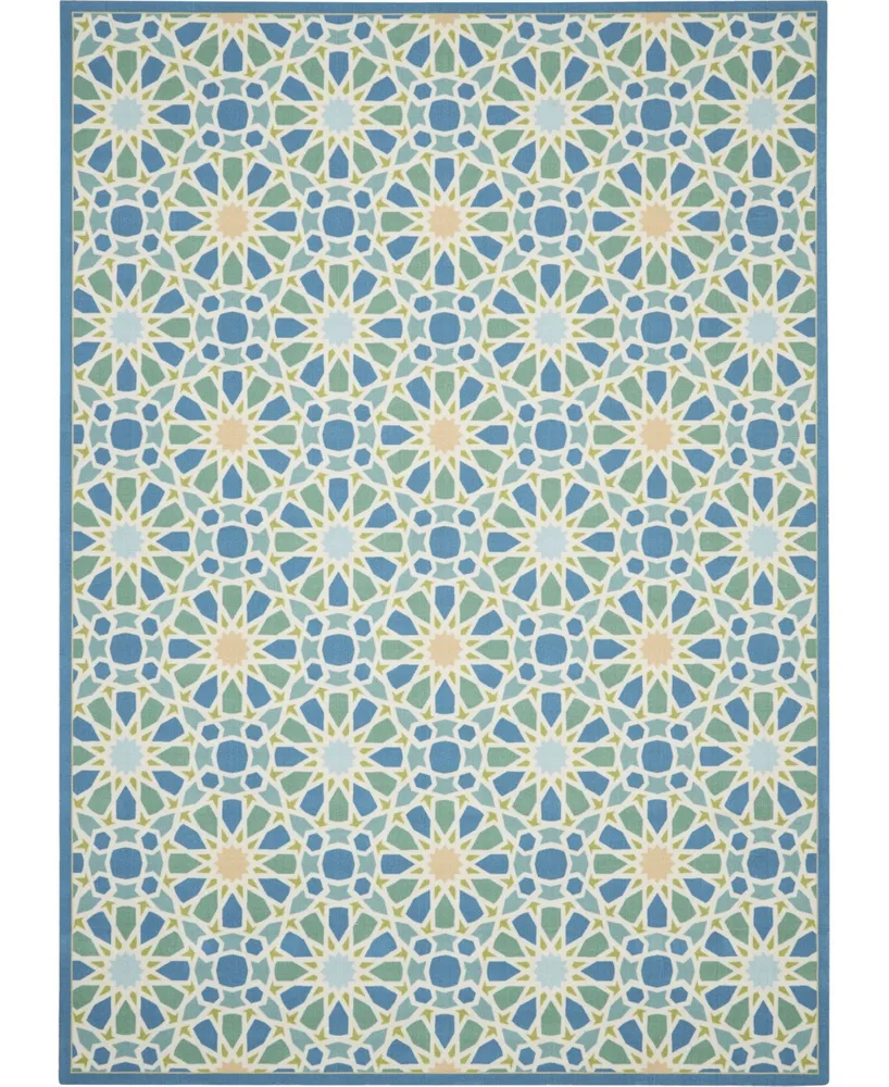 Long Street Looms Shady Brights SHA29 Ivory 7'9" x 10'10" Outdoor Area Rug