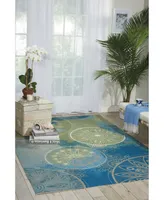 Long Street Looms Backyard BAC092 Blue 4'4" x 6'3" Outdoor Area Rug