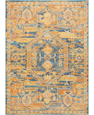Long Street Looms Zeal ZEA07 Teal, Maize 3'9" x 5'9" Area Rug