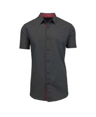 Galaxy By Harvic Men's Slim-Fit Short Sleeve Solid Dress Shirts