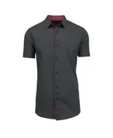Galaxy By Harvic Men's Slim-Fit Short Sleeve Solid Dress Shirts
