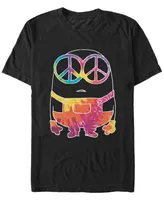 Fifth Sun Minions Men's Hippie Tie Dye Peace Sign Short Sleeve T-Shirt