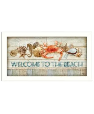 Trendy Decor 4u Welcome To The Beach By Mollie B. Printed Wall Art Ready To Hang Collection