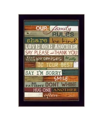 Trendy Decor 4u Our Family Rules By Marla Rae Printed Wall Art Ready To Hang Collection