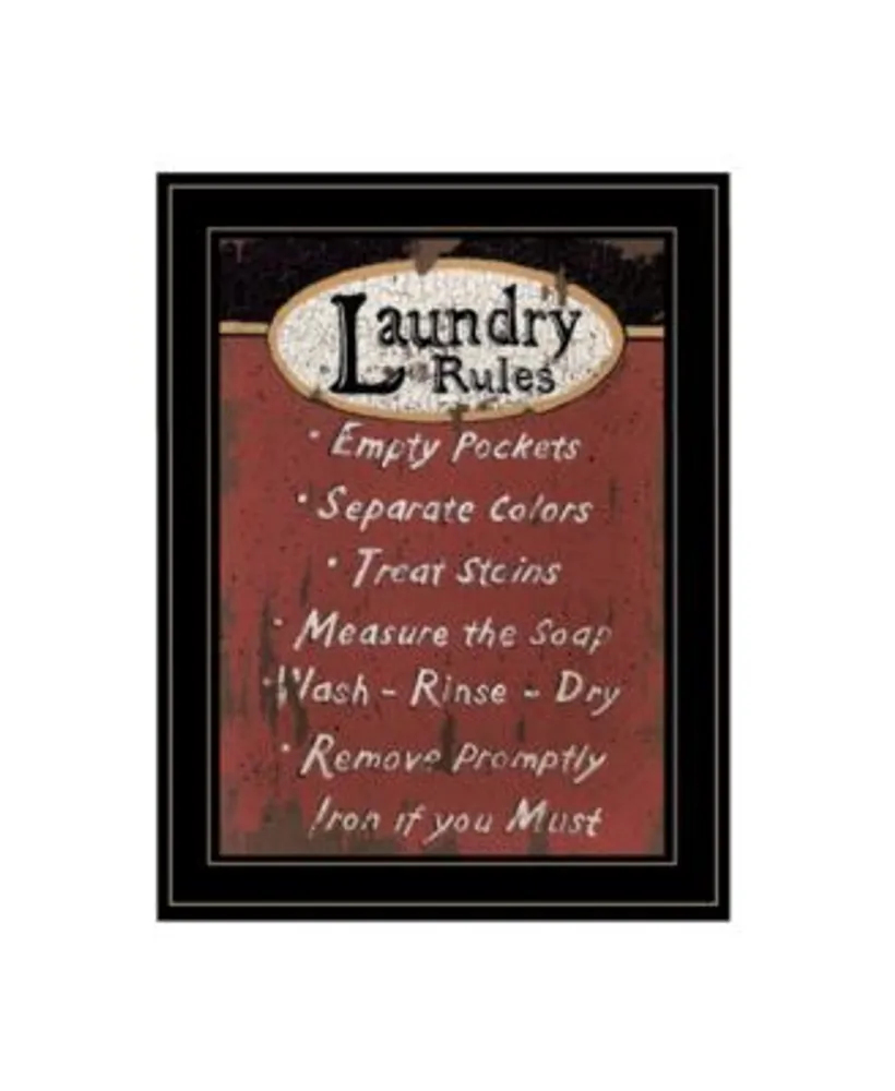 Trendy Decor 4u Laundry Rules By Linda Spivey Ready To Hang Framed Print Collection