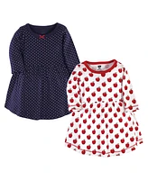 Hudson Baby Baby Girls Cotton Long-Sleeve Dresses 2pk