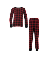 Touched by Nature Baby Unisex Organic Cotton Tight-Fit Pajama Set, Buffalo Plaid