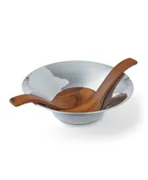 Nambe Chillable Salad Bowl/Spoons