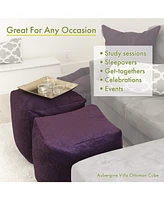 Majestic Home Goods Large Polka Dot Ottoman Pouf Cube 17" x
