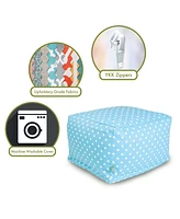 Majestic Home Goods Polka Dot Ottoman Square Pouf 27" x 17