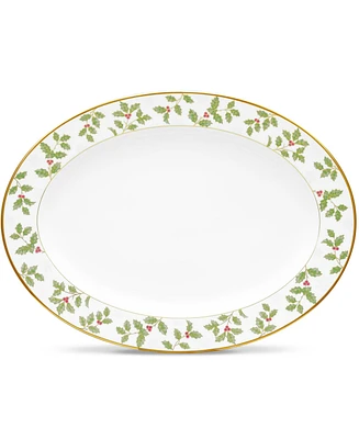 Noritake Holly & Berry Gold Oval Platter