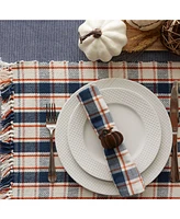 Design Imports Autumn Farmhouse Plaid Napkin, Set of 6