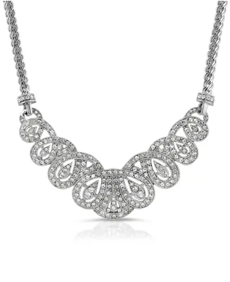 2028 Crystal St. James Club Scalloped Pave Necklace - Silver