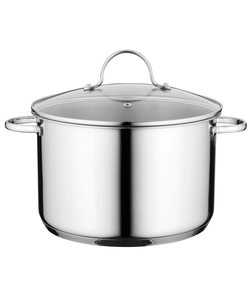 BergHOFF Comfort 10" 18/10 Stainless Steel Stockpot 7.2Qt., Glass Lid