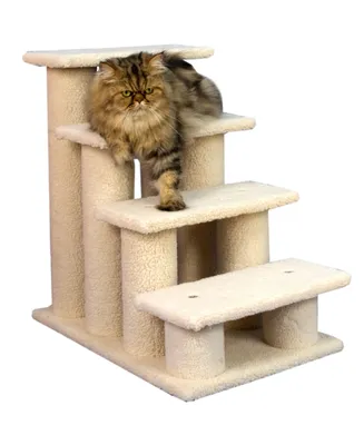 Armarkat 4 Step Stairs Real Wood Ramp For Dogs & Cats