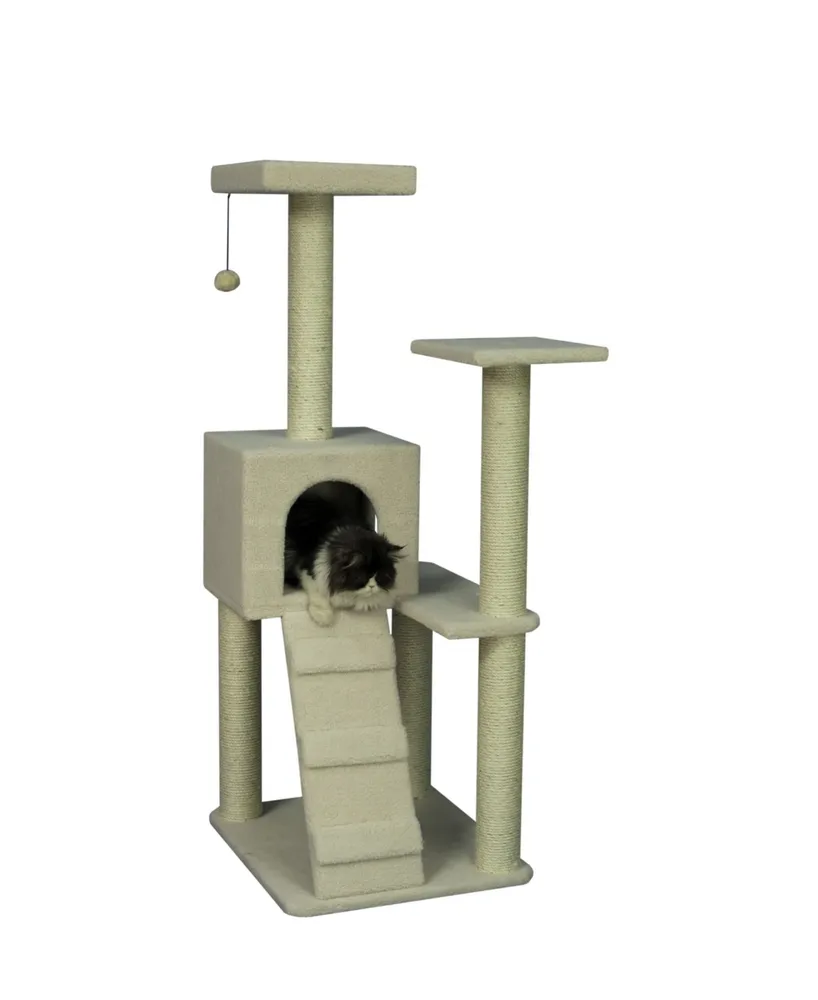 Armarkat 53" Fleece Covered High Real Wood Cat Tree