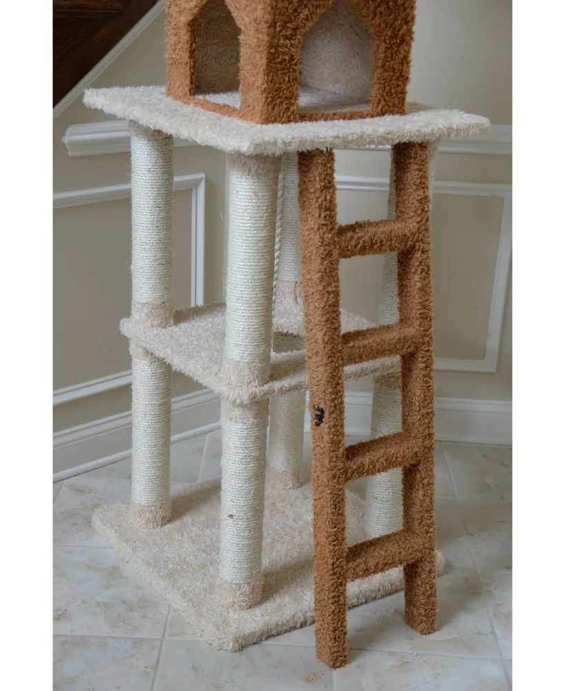 Armarkat Multi-Level Real Wood Cat Tower With Condo, Rope Swing, Ladder and 2 Perches