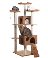 Armarkat 74" Multi-Level Real Wood Cat Tree With Scratching Posts