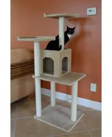 Armarkat GleePet GP78571021 57-Inch Real Wood Cat Tree In Beige With Two-Door Condo