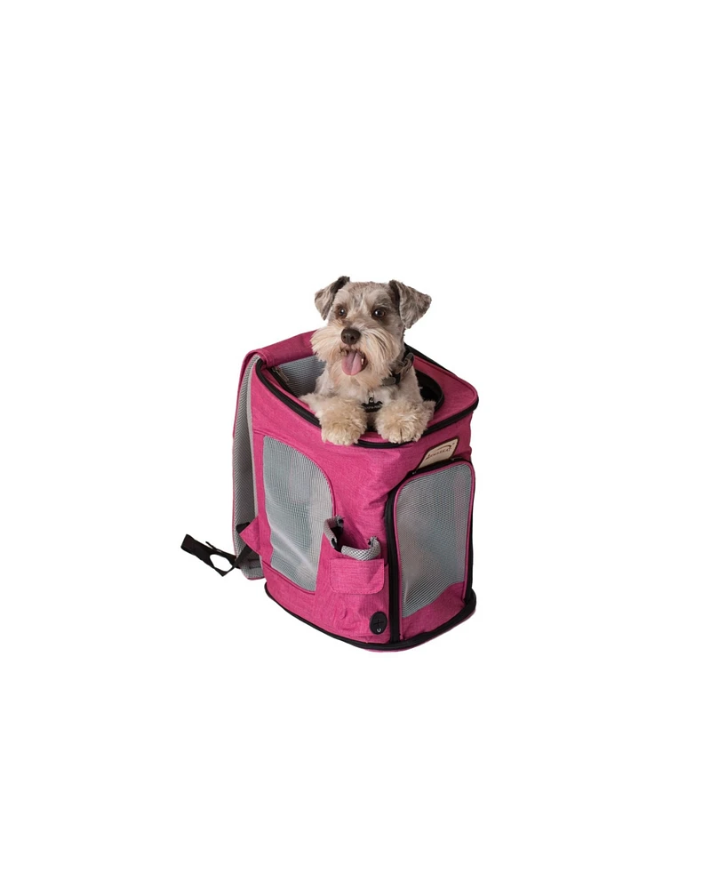 Armarkat PC301P Kitten Puppy Bunny Travel Carrier, Portable Pets Backpack Carrier In PInk And Gray Combo