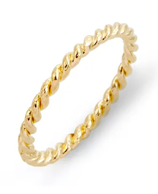 brook & york Liv Rope 14K Gold Plated Ring