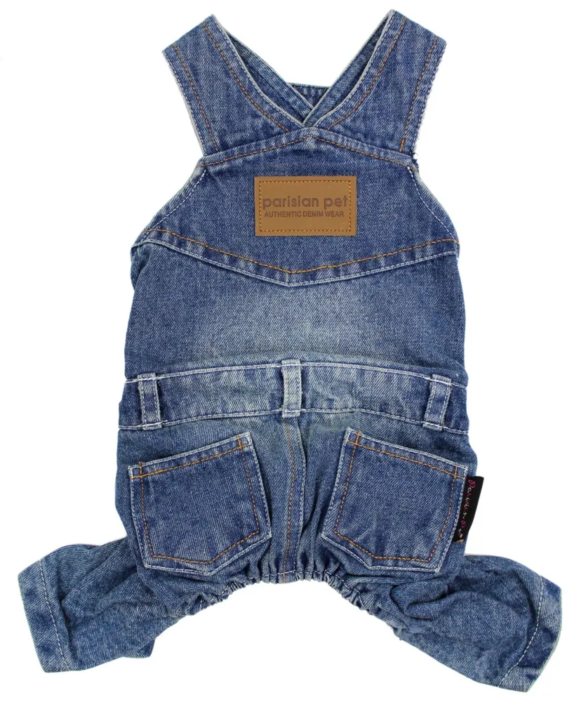 Parisian Pet Denim Dog Overalls