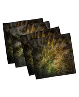 Ambesonne Peacock Set of 4 Napkins