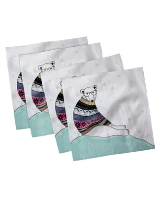 Ambesonne Bear Set of 4 Napkins