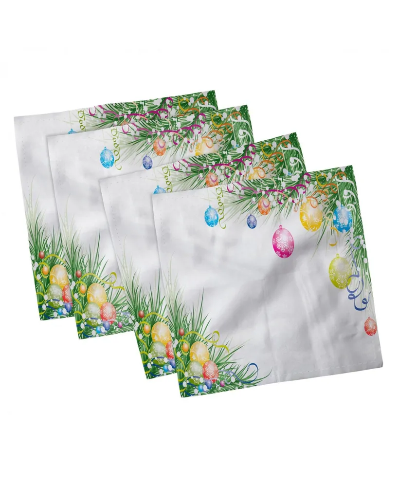 Ambesonne New Year Set of 4 Napkins, 18" x 18"