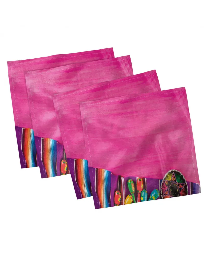 Ambesonne Mexican Set of 4 Napkins, 18" x 18"