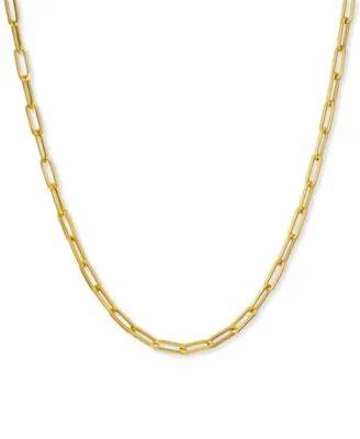 Italian Gold Medium Paperclip Link Chain Necklaces In 14k Gold