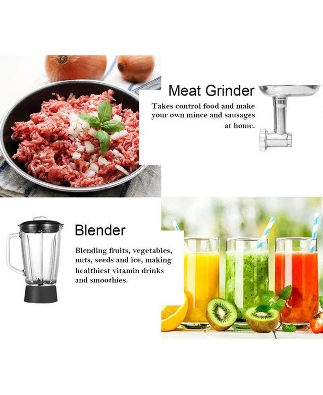 Costway 3 in 1 Multi-functional 800W Stand Mixer Meat Grinder Blender Sausage  Stuffer Red 