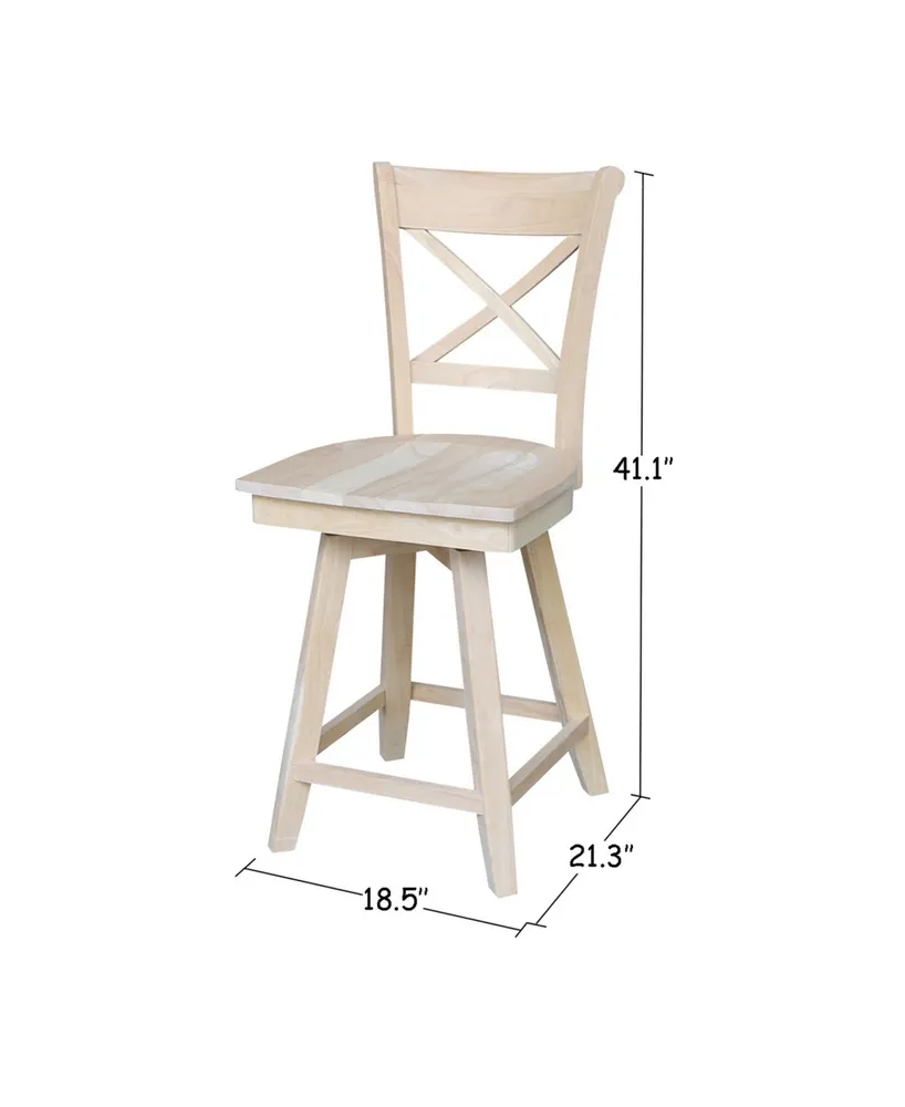 International Concepts Charlotte Counter Height Stool with Swivel and Auto Return