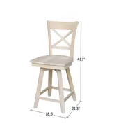 International Concepts Charlotte Counter Height Stool with Swivel and Auto Return