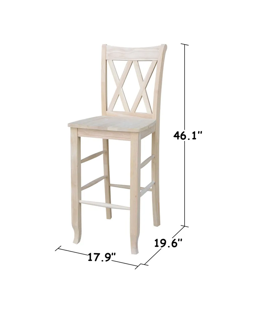 International Concepts Double X-Back Bar Height Stool