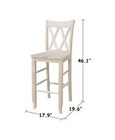 International Concepts Double X-Back Bar Height Stool