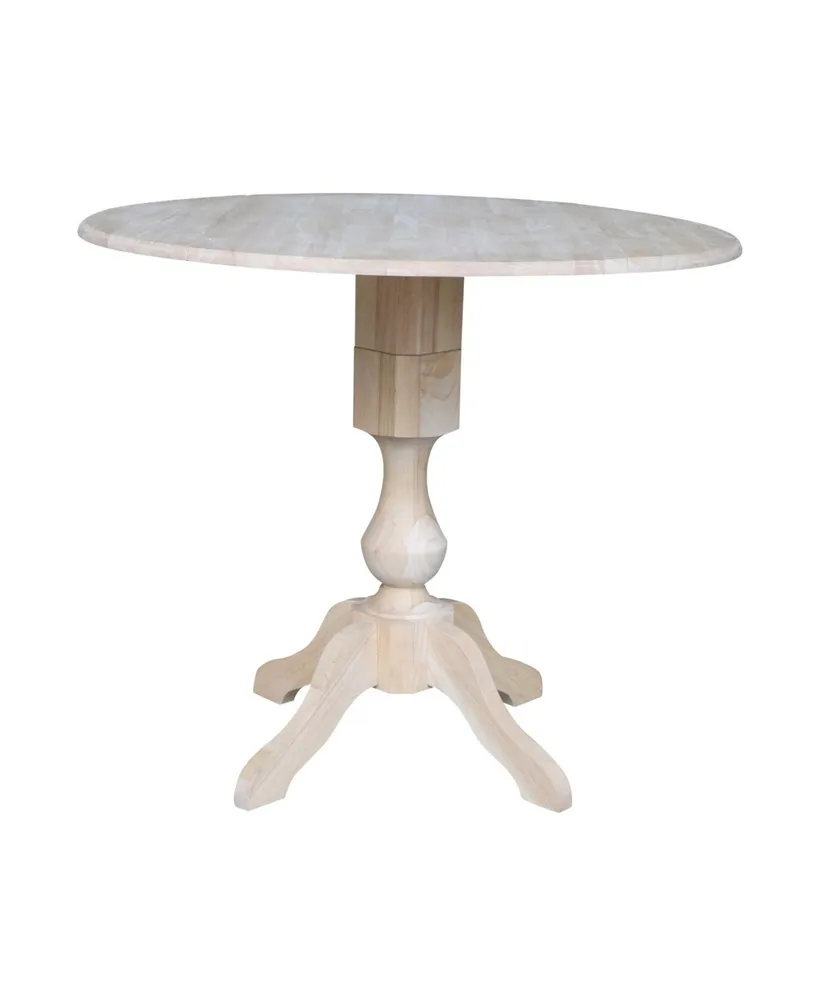 International Concepts 42" Round Dual Drop Leaf Pedestal Table