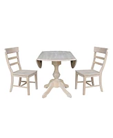 International Concepts 42" Round Top Pedestal Table with 2 Chairs
