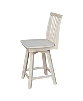 International Concepts Mission Counter Height Stool with Swivel and Auto Return