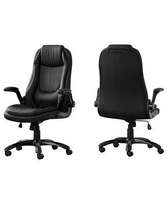 Monarch Specialties Office Chair - Leather-Look High Back Executive