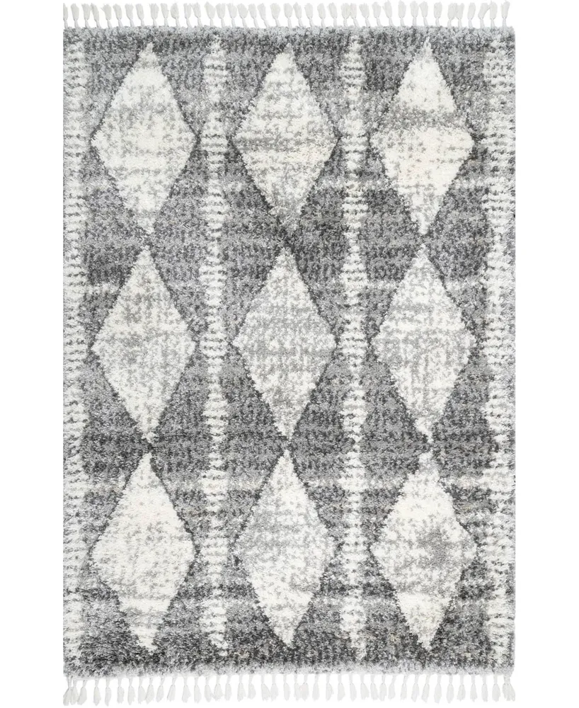 nuLoom Ellis Selah Diamond Gray 7'10" x 11' Area Rug