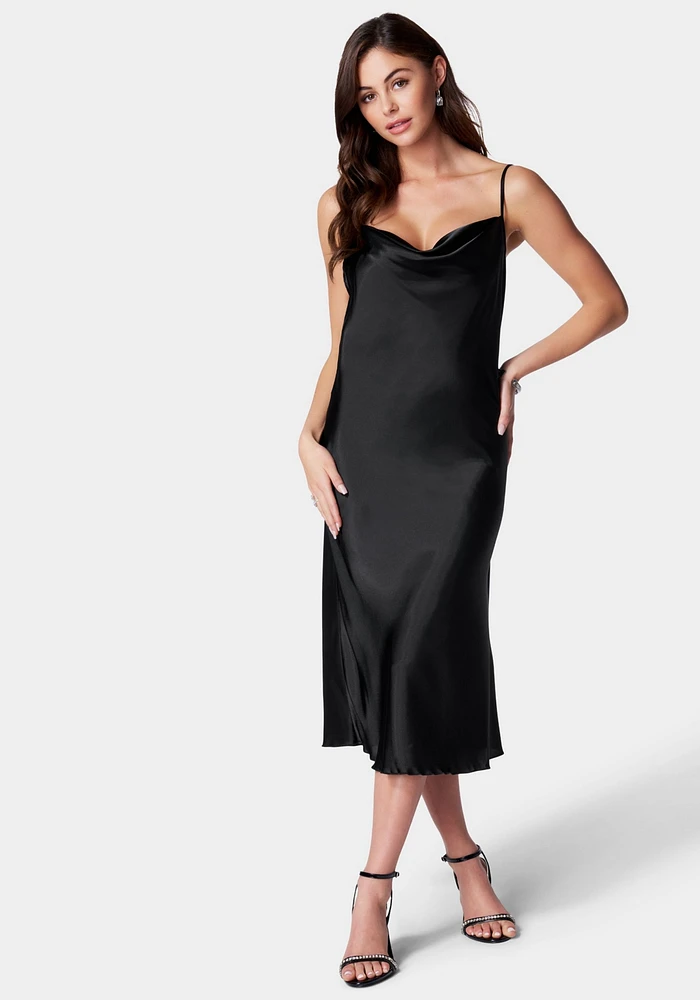 Bebe Women's Satin Midi Slip Dress