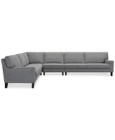 Closeout! Sandrew 4-Pc. Fabric Sectional with 2 Power Foot Rests, Created for Macy's