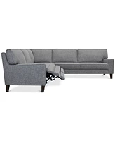 Closeout! Sandrew -Pc. Fabric Sectional with 2 Power Foot Rests