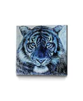 Eyes On Walls Dino Tomic Blue Tiger Splatter Museum Mounted Canvas