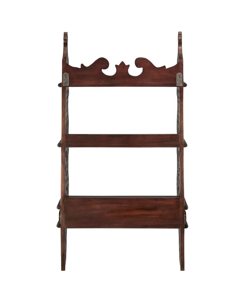 Design Toscano Chinese Chippendale-Style Hardwood Curio Shelves