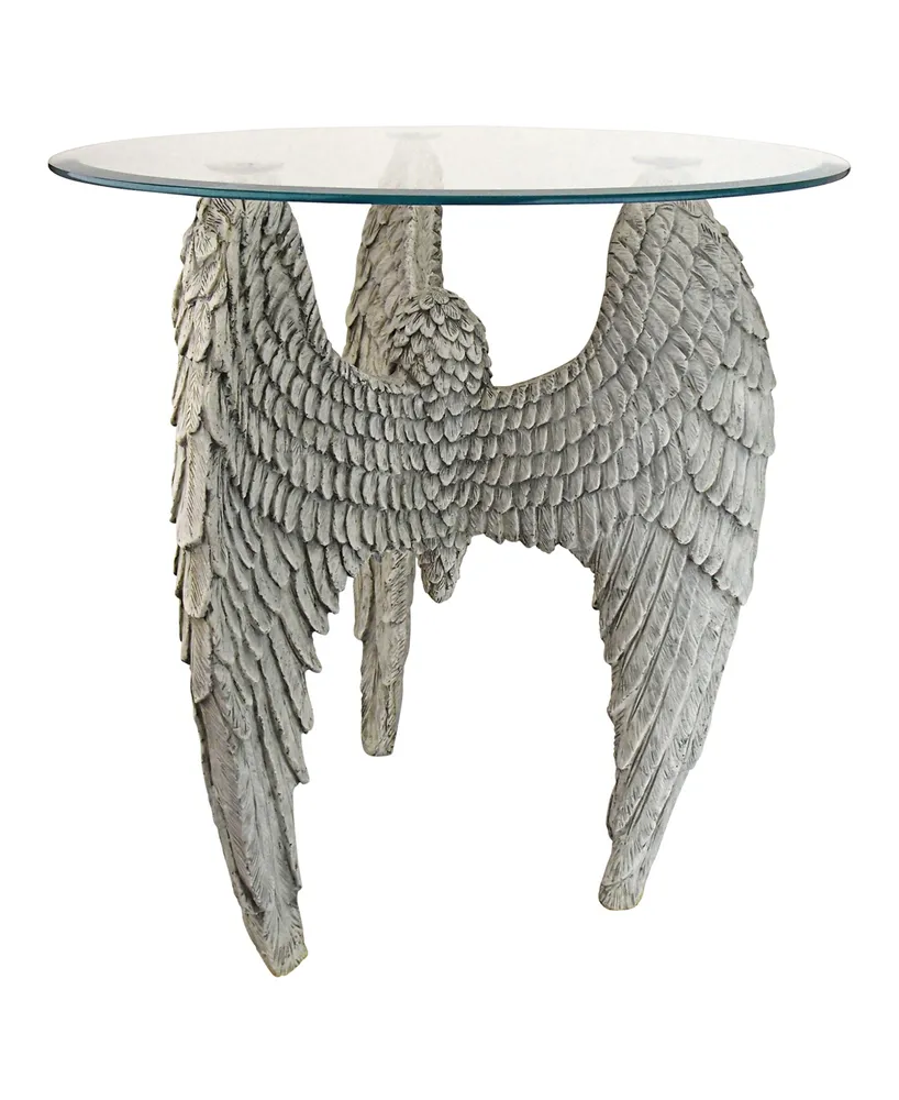 Design Toscano Angel Wings at our Feet Glass-Topped Sculptural Table - Off