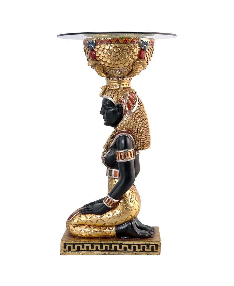 Design Toscano the Egyptian Goddess Eset Glass-Topped Table