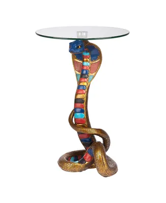 Design Toscano Renenutet Egyptian Cobra Goddess Glass-Topped Table